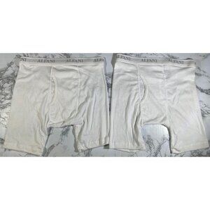 Alfani Mens White Boxer Briefs 2-Pack Size Small Cotton & Polyester Blend